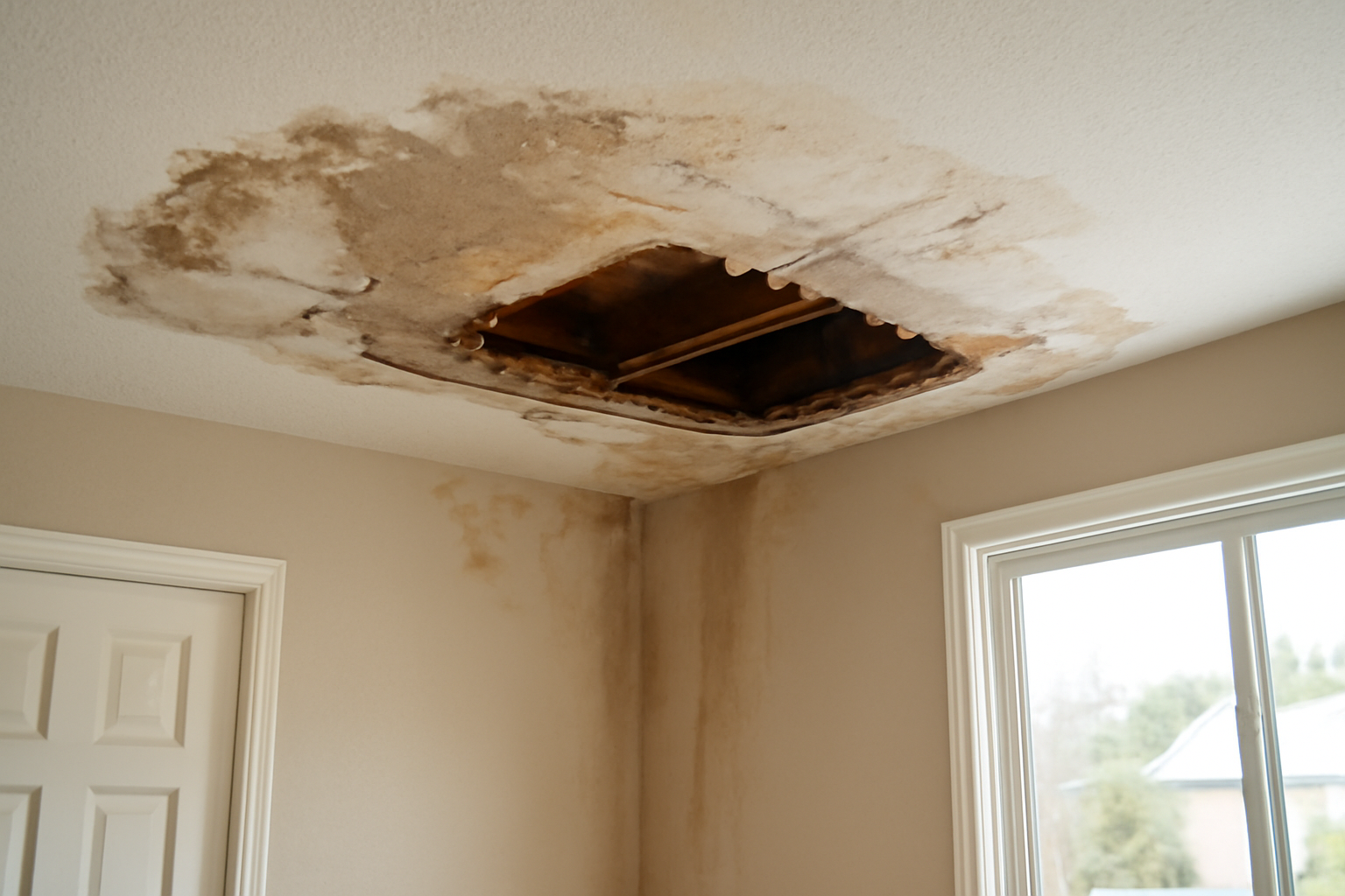 Ceiling Water Damage Repair in Rochester, WA